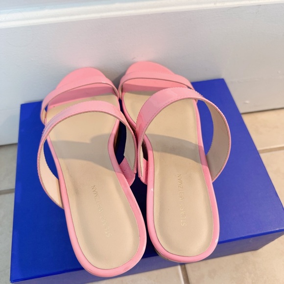 NEW Stuart Weitzman Boardwalk Flat Wedge Slide Sandal in India Pink - Picture 4 of 9